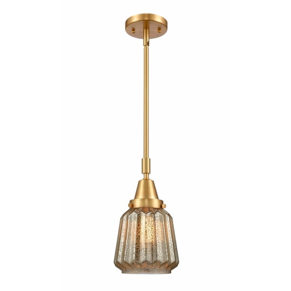447-1S-SG-G146 Innovations Lighting Chatham - 1 Light Stem Hung Mini Pendant In Art Deco Style-9.13 Inches Tall and 7 Inches Wide-Satin Gold