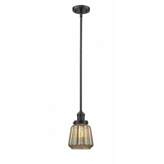 201S-OB-G146 Innovations Lighting Chatham - 1 Light Stem Hung Mini Pendant In Art Deco Style-8 Inches Tall and 7 Inches Wide-Oil Rubbed Bronze