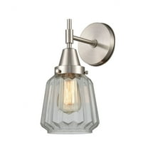 447-1W-SN-G142-Innovations Lighting-Chatham - 1 Light Wall Sconce-12 Inches Tall and 7 Inches Wide-Satin Nickel Finish-Clear Glass Color