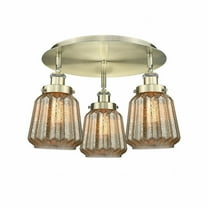 Innovations Lighting Chatham - 3 Light 18" Flush Mount Antique Brass/Mercury