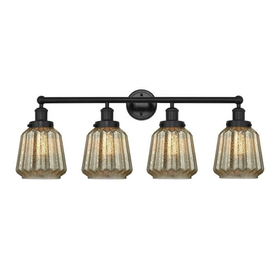 616-4W-BK-G146 Innovations Lighting Chatham - 4 Light Bath Vanity In Modern Style-10 Inches Tall and 33.5 Inches Wide-Matte Black Finish-Clear Glass