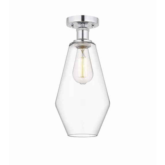 Innovations Lighting Cindyrella - 1 Light 7" Semi-Flush Mount Clear/Polished Chrome