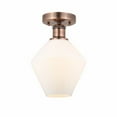 thumbnail image 1 of Innovations Lighting  Cindyrella - 1 Light 8" Semi-Flush Mount Cased Matte White/Antique Copper, 1 of 5