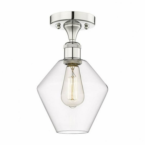 Innovations Lighting Cindyrella - 1 Light 8" Semi-Flush Mount Clear/Polished Nickel