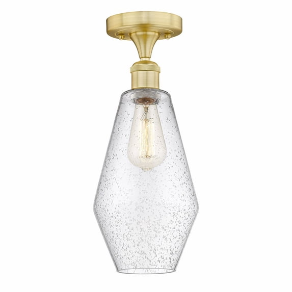 Innovations Lighting Cindyrella - 1 Light 7" Semi-Flush Mount Satin Gold/Seedy