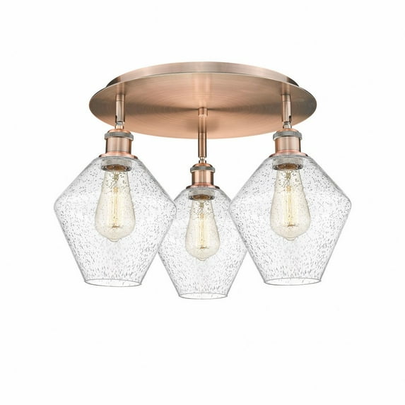 Innovations Lighting Cindyrella - 3 Light 20" Flush Mount Antique Copper/Seedy