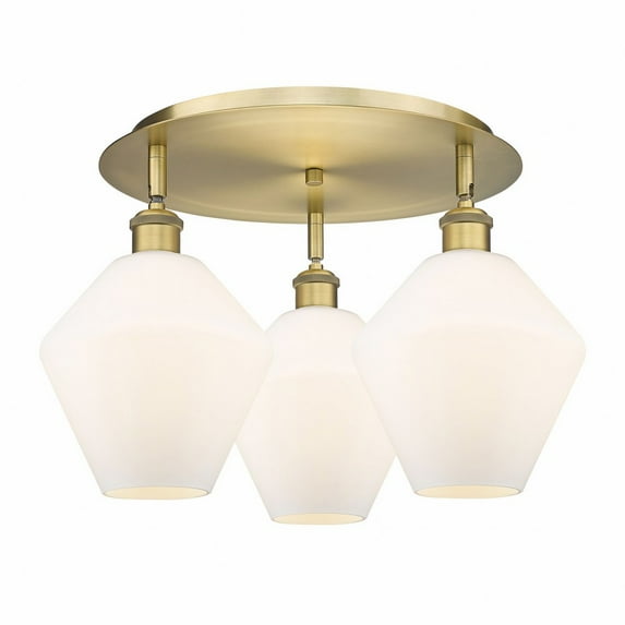 Innovations Lighting Cindyrella - 3 Light 20" Flush Mount Brushed Brass/Cased Matte White