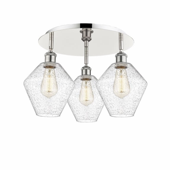 Innovations Lighting Cindyrella - 3 Light 20" Flush Mount Polished Nickel/Seedy