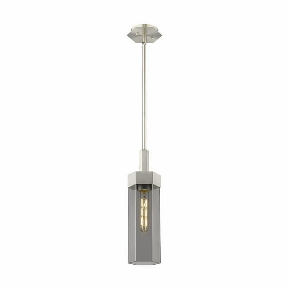 Innovations Lighting  Claverack - 1 Light 14" Stem Hung Pendant Satin Nickel/Plated Smoke