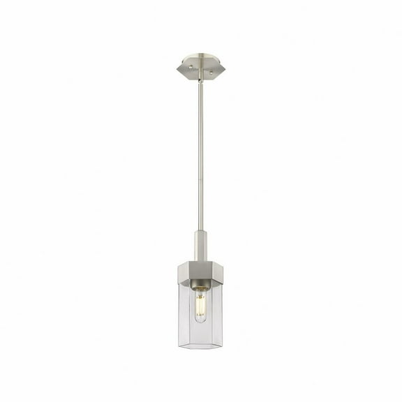 Innovations Lighting  Claverack - 1 Light 9" Stem Hung Pendant Clear/Satin Nickel