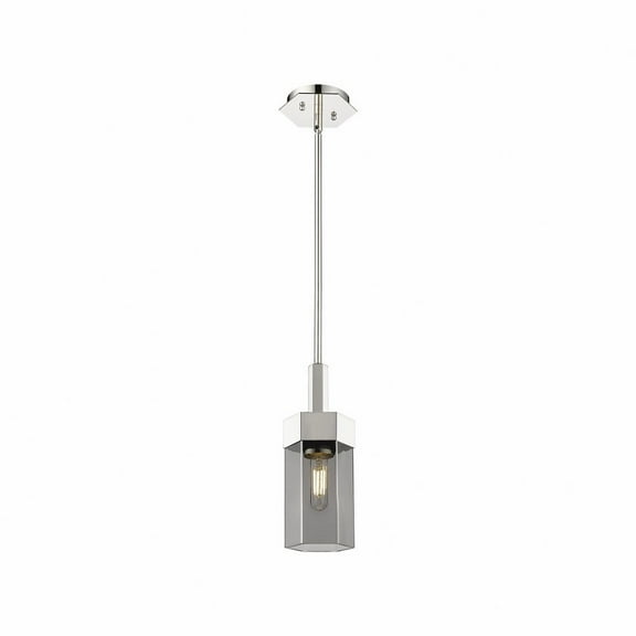 Innovations Lighting  Claverack - 1 Light 9" Stem Hung Pendant Polished Nickel/Plated Smoke