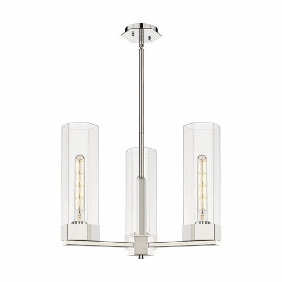 Innovations Lighting Claverack - 3 Light 14" Stem Hung Pendant Clear/Polished Nickel