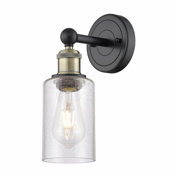 Innovations Lighting Clymer - 1 Light 4" Sconce Black Antique Brass/Seedy