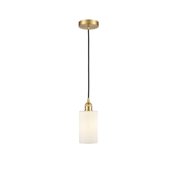 616-1P-SG-G801 Innovations Lighting Clymer - 1 Light Cord Hung Mini Pendant In Modern Style-9.63 Inches Tall and 3.88 Inches Wide-Satin Gold