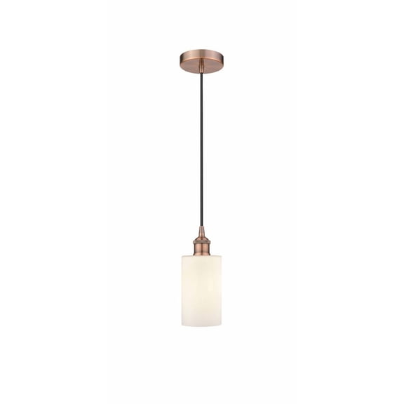 616-1P-AC-G801 Innovations Lighting Clymer - 1 Light Cord Hung Mini Pendant In Modern Style-9.63 Inches Tall and 3.88 Inches Wide-Antique Copper