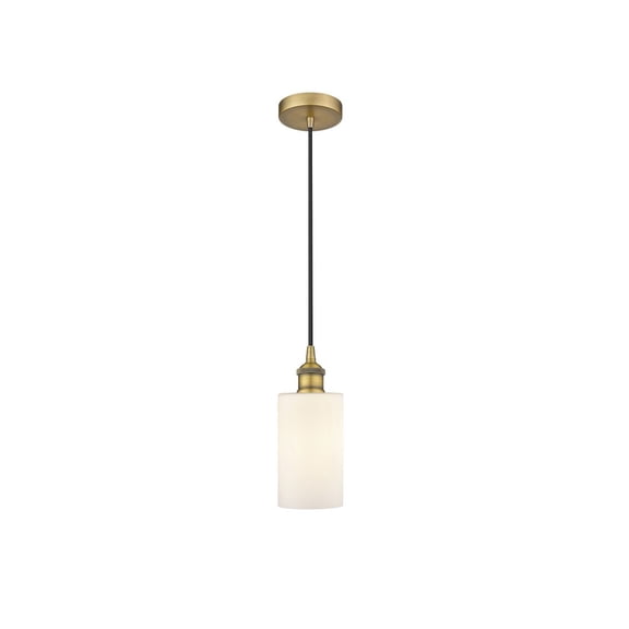 616-1P-BB-G801 Innovations Lighting Clymer - 1 Light Cord Hung Mini Pendant In Modern Style-9.63 Inches Tall and 3.88 Inches Wide-Brushed Brass