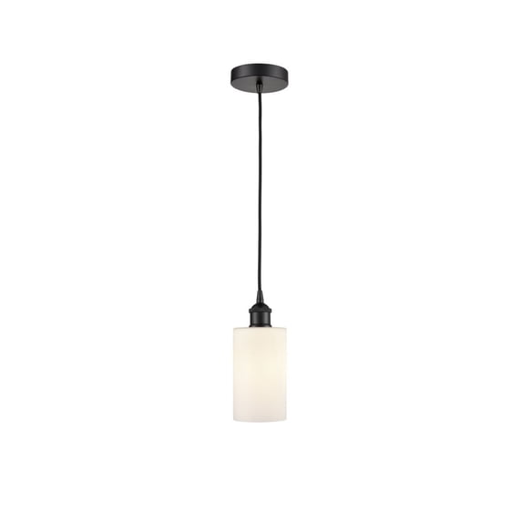 616-1P-BK-G801 Innovations Lighting Clymer - 1 Light Cord Hung Mini Pendant In Modern Style-9.63 Inches Tall and 3.88 Inches Wide-Matte Black