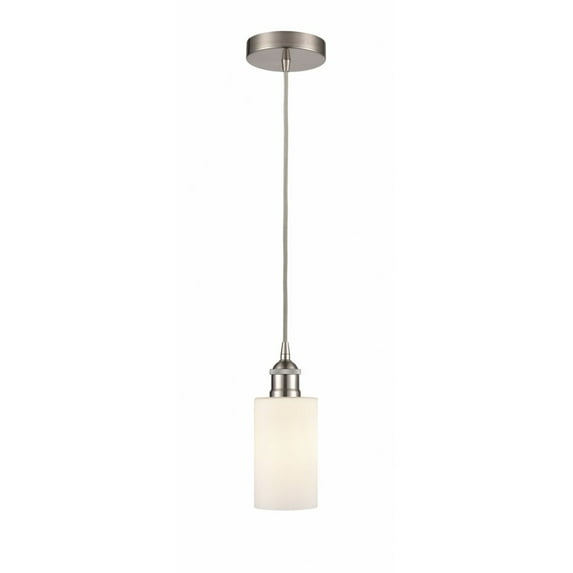 616-1P-SN-G801 Innovations Lighting Clymer - 1 Light Cord Hung Mini Pendant In Modern Style-9.63 Inches Tall and 3.88 Inches Wide-Brushed Satin Nickel