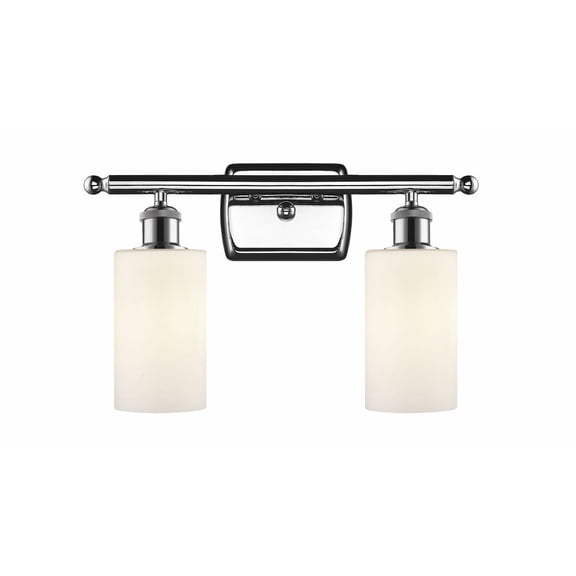 516-2W-PC-G801 Innovations Lighting Clymer - 2 Light Bath Vanity In Art Deco Style-12 Inches Tall and 16 Inches Wide-Polished Chrome Finish-Matte