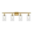 thumbnail image 1 of 516-4W-SG-G802 Innovations Lighting Clymer - 4 Light Bath Vanity In Art Deco Style-12 Inches Tall and 36 Inches Wide-Satin Gold Finish-Clear Glass, 1 of 2