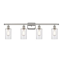 516-4W-PN-G802 Innovations Lighting Clymer - 4 Light Bath Vanity In Art Deco Style-12 Inches Tall and 36 Inches Wide-Polished Nickel Finish-Clear