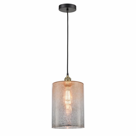 Innovations Lighting Cobbleskill - 1 Light 9" Cord Hung Mini Pendant Mercury/Black Antique Brass
