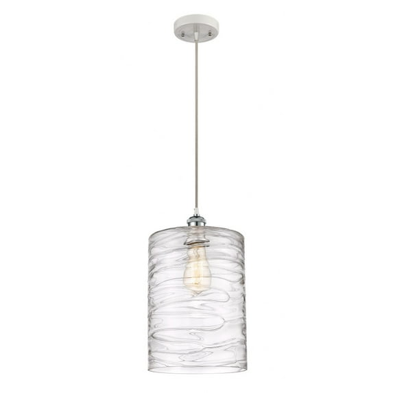 516-1P-WPC-G1113-L Innovations Lighting Cobbleskill - 1 Light Large Mini Pendant In Art Nouveau Style-14 Inches Tall and 9 Inches Wide-White/Polished