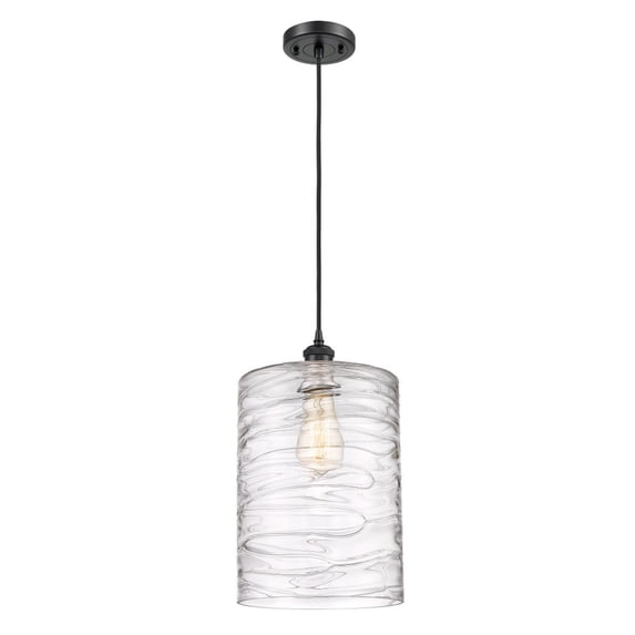 516-1P-BK-G1113-L Innovations Lighting Cobbleskill - 1 Light Large Mini Pendant In Art Nouveau Style-14 Inches Tall and 9 Inches Wide-Matte Black