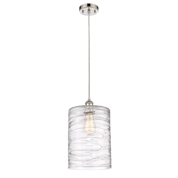 516-1P-PN-G1113-L Innovations Lighting Cobbleskill - 1 Light Large Mini Pendant In Art Nouveau Style-14 Inches Tall and 9 Inches Wide-Polished Nickel