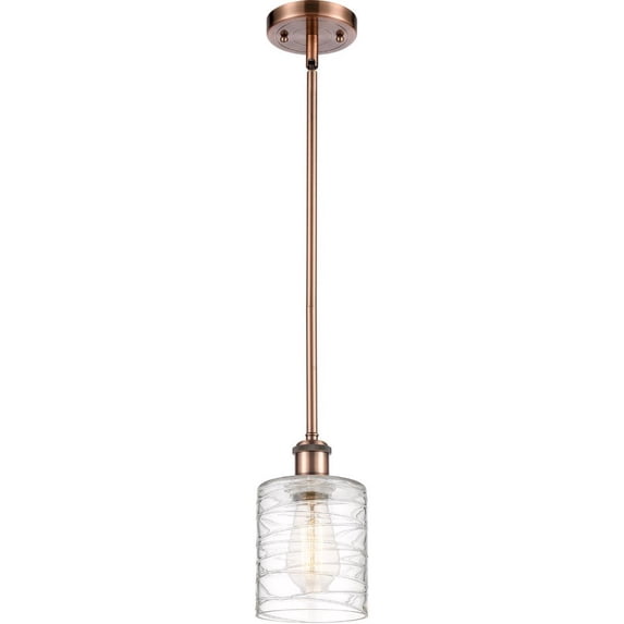 516-1S-AC-G1113 Innovations Lighting Cobbleskill - 1 Light Mini Pendant In Art Nouveau Style-8 Inches Tall and 5 Inches Wide-Antique Copper