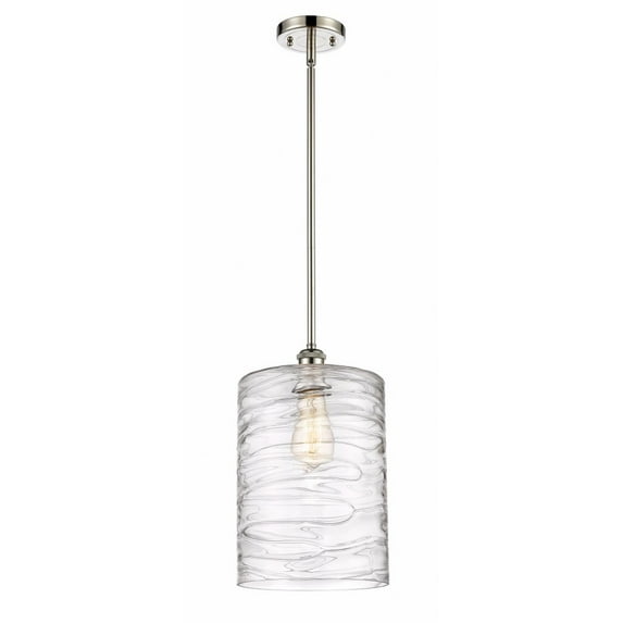 516-1S-PN-G1113-L Innovations Lighting Cobbleskill - 1 Light Mini Pendant In Art Nouveau Style-14 Inches Tall and 9 Inches Wide-Polished Nickel