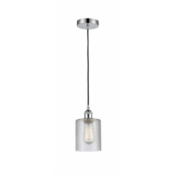 616-1P-PC-G112 Innovations Lighting Cobbleskill - 1 Light Mini Pendant In Industrial Style-9.75 Inches Tall and 5 Inches Wide-Polished Chrome