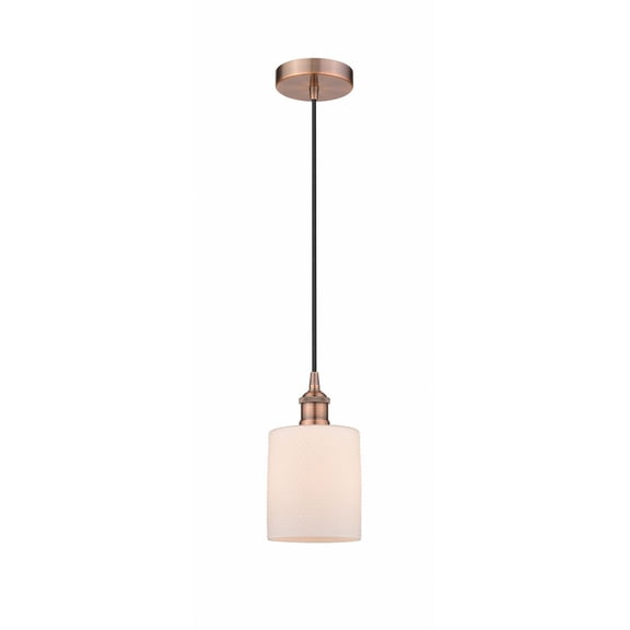 616-1P-AC-G111 Innovations Lighting Cobbleskill - 1 Light Mini Pendant In Industrial Style-9.75 Inches Tall and 5 Inches Wide-Antique Copper