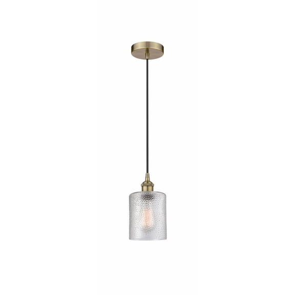 616-1P-AB-G112 Innovations Lighting Cobbleskill - 1 Light Mini Pendant In Industrial Style-9.75 Inches Tall and 5 Inches Wide-Antique Brass