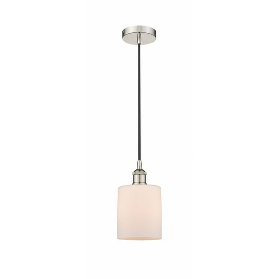 616-1P-PN-G111 Innovations Lighting Cobbleskill - 1 Light Mini Pendant In Industrial Style-9.75 Inches Tall and 5 Inches Wide-Polished Nickel
