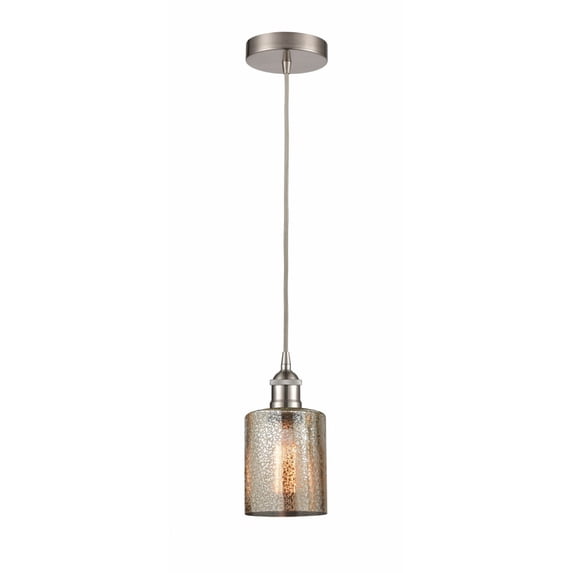 616-1P-SN-G116 Innovations Lighting Cobbleskill - 1 Light Mini Pendant In Industrial Style-9.75 Inches Tall and 5 Inches Wide-Brushed Satin Nickel