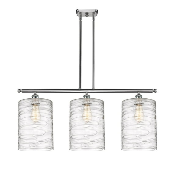 Innovations Lighting Cobbleskill - 3 Light 36" Island Light Deco Swirl/Brushed Satin Nickel
