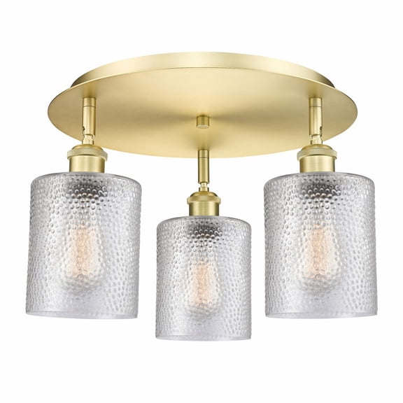 Innovations Lighting - Cobbleskill - 3 Light Flush Mount In Art Deco Style-9.63