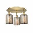 thumbnail image 1 of Innovations Lighting  Cobbleskill - 3 Light 17" Flush Mount Mercury/Brushed Brass, 1 of 5