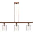 thumbnail image 1 of 516-3I-AC-G1113 Innovations Lighting Cobbleskill - 3 Light Island In Art Nouveau Style-10 Inches Tall and 36 Inches Wide-Antique Copper Finish-Clear, 1 of 5