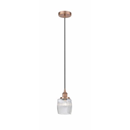 616-1PH-AC-G302 Innovations Lighting Colton - 1 Light Mini Pendant In Traditional Style-9.75 Inches Tall and 5.5 Inches Wide-Antique Copper