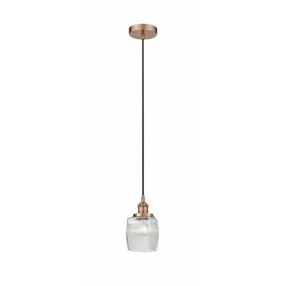 616-1PH-AC-G302 Innovations Lighting Colton - 1 Light Mini Pendant In Traditional Style-9.75 Inches Tall and 5.5 Inches Wide-Antique Copper