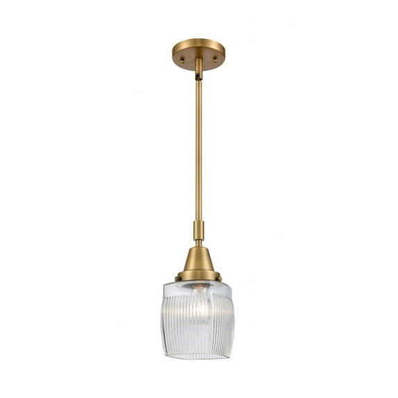 447-1S-BB-G302 Innovations Lighting Colton - 1 Light Stem Hung Mini Pendant In Traditional Style-9.63 Inches Tall and 5.5 Inches Wide-Brushed Brass