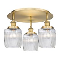 Innovations Lighting  Colton - 3 Light 17" Flush Mount Brushed Brass