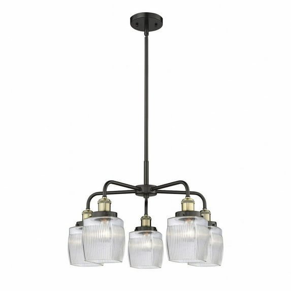Innovations Lighting Colton - 5 Light 24" Stem Hung Chandelier Black Antique Brass