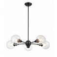 thumbnail image 1 of 341-5CR-BK-G122-6 Innovations Lighting Concord - 5 Light Chandelier In Industrial Style-6 Inches Tall and 30 Inches Wide-Matte Black Finish-Clear, 1 of 2
