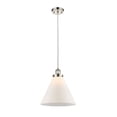 thumbnail image 1 of 916-1P-PN-G41-L Innovations Lighting Cone - 1 Light Cord Hung Mini Pendant In Industrial Style-10 Inches Tall and 12 Inches Wide-Polished Nickel, 1 of 1