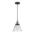 thumbnail image 1 of 201C-BAB-G42 Innovations Lighting Cone - 1 Light Cord Hung Mini Pendant In Industrial Style-10 Inches Tall and 8 Inches Wide-Black Antique Brass, 1 of 2