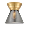 thumbnail image 1 of 623-1F-SG-G43 Innovations Lighting Cone - 1 Light Flush Mount In Industrial Style-7.4 Inches Tall and 7.75 Inches Wide-Satin Gold Finish-Light Smoke, 1 of 1