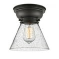 thumbnail image 1 of 623-1F-BK-G44 Innovations Lighting Cone - 1 Light Flush Mount In Industrial Style-7.4 Inches Tall and 7.75 Inches Wide-Matte Black Finish-Seedy Glass, 1 of 1